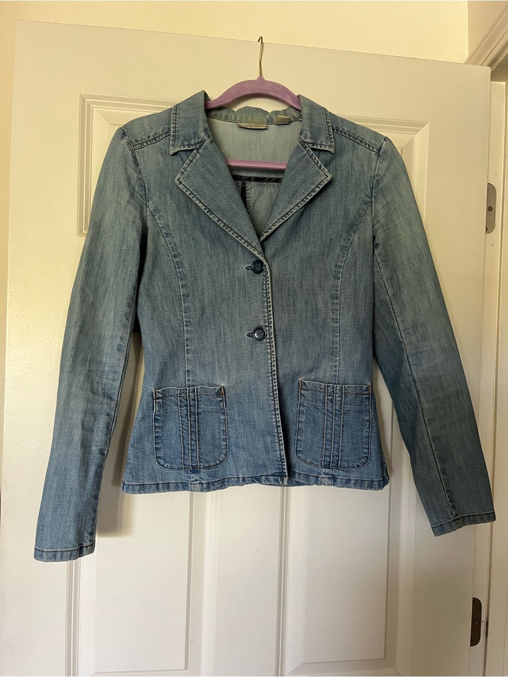 Nordstrom Light Blue Denim Blazer Jacket - Women's